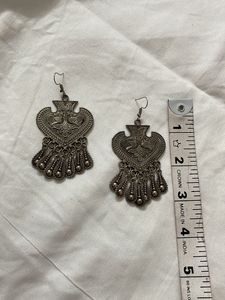 Exquisite Oxidized Silver Dangle Earrings