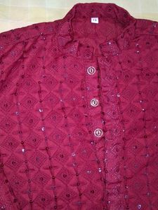 Maroon Kurta with Sequins