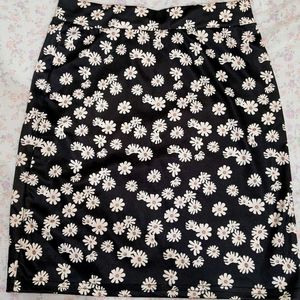 Cute Daisy Print Mini Skirt with Slit