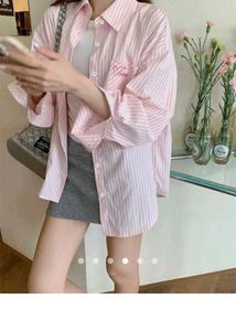 Pink Striped Oversized Shirt