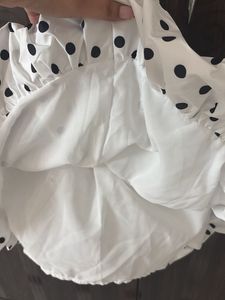 White Polka Dot Mini Skorts