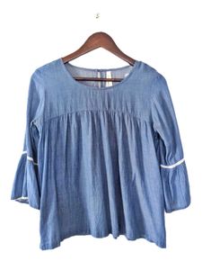 Blue Bell Sleeve Denim Top