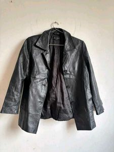 Classic Black Faux Leather Jacket