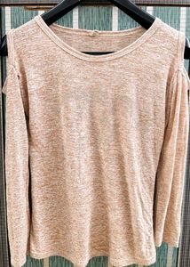 Cold Shoulder Cut-Out Blouse with Embellished Desi