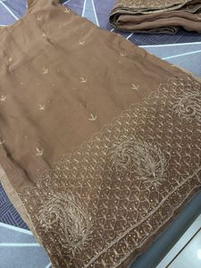 Mouse colour kurta with dupatta 🤎