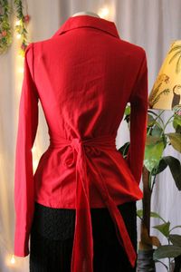 Red Tie up Fitted Shirt