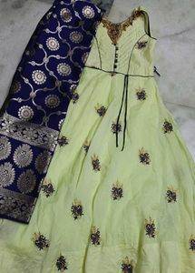 Beautiful Yellow & Blue Lehenga Choli Set