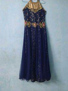 Stunning Blue Embellished Ethnic Gown