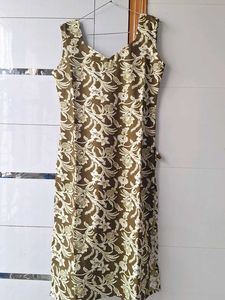 New Olive Green Floral Print Kurta
