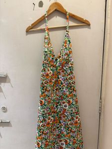 Floral Halter Neck Mini Dress