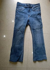 Flared Blue Denim Jeans