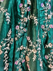 Elegant Heavy Teal Green Embroidered Lehenga Set