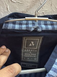ABKASA Striped Casual Shirt with Elbow Patch