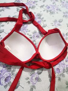 Red Tie Bikini Set