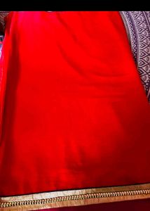 Stunning Red Saree with Embellished Border