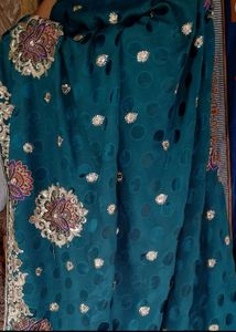 Satin Saree With Blouse 36 Size