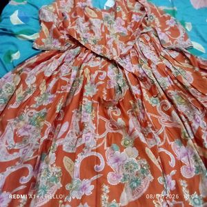 🎉Offer🎉Elegant Orange Floral gown