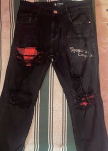 Men’s Black Ripped Slim Fit Jeans – Dynam