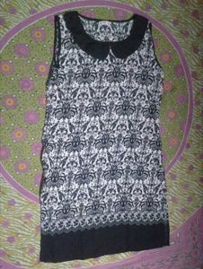 Vintage Black &amp; White Patterned Dress