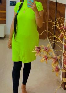 Neon Yellow T-Shirt Dress