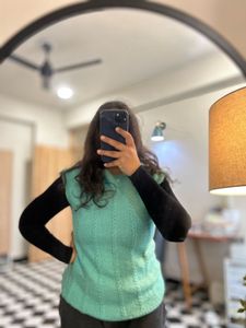 Teal Knitted Sleeveless Vest