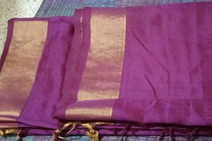 Magenta Cotton Silk Saree with blouse