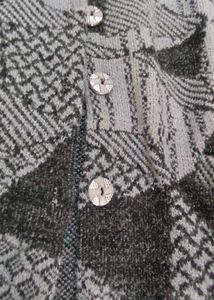 Geometric Print Button-Up Cardigan