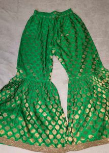 Sparkling gharara suit with velvet kurti