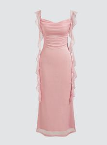 SAVANA Elegant Pink Maxi Dress