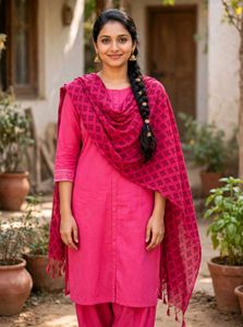 Floral Print Dupatta with Tassels