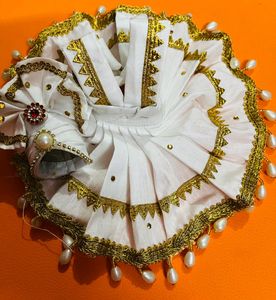 Laddu Gopal Pagdi Set &amp; Fancy Dress Fabric Cotton