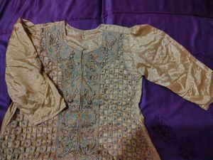 Y2k Embellished orange mustard Kurta