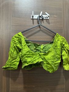 🦜 Parrot Green silky Blouse