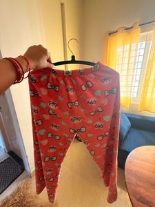 Cozy Pajama Bottoms with Cute Bow Print