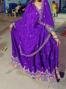 Unstitched Embroidered Lehenga Choli