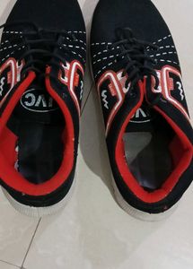 Black &amp; Red "Tracking" Sneakers