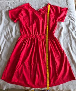 Vibrant peachy pink Layered Dress