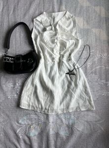 Cute White Mini Dress (XS)