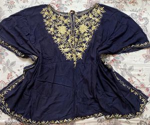 Navy Blue Kaftan Top ✨