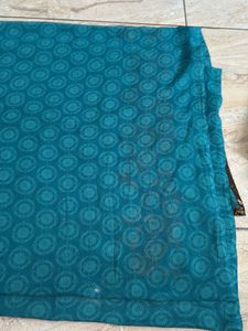 Beautiful Teal Saree with Gold &amp; Brown Embellishme
