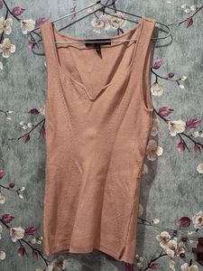 Beige Knit Tank Top