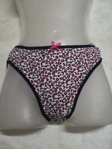 Leopard Print Briefs with Lace Trim