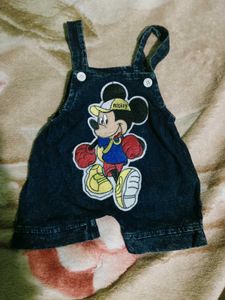 Cute Mickey Mouse Denim Overalls