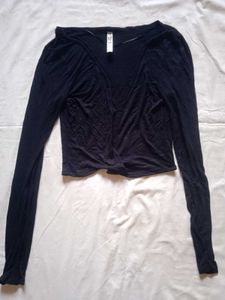 Black Long Sleeve V-Neck Cardigan
