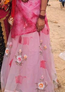 Beautiful Pink Floral Lehenga Choli Set