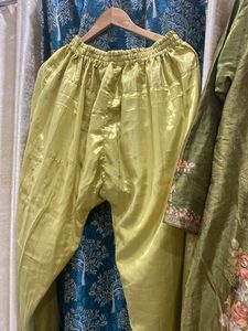 Olive Green Floral Salwar Kameez