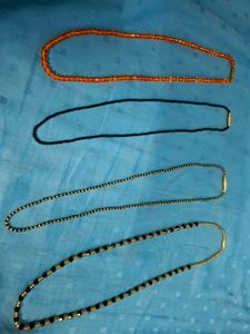 4 handmade Beaded Mangalsutra Necklaces