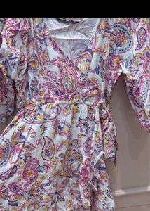Boho Paisley Print Mini Dress