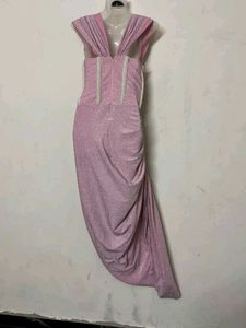 Sparkly Ruched Dress with Pearl Embellishments