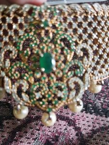 CZ &amp; Emerald Stone Necklace Or Choker